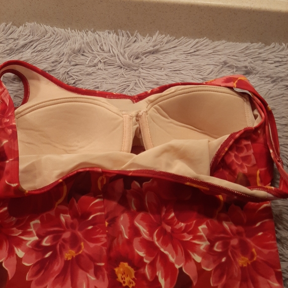 SHAPE FX Red Floral Tankini Size 12 - Picture 3 of 6